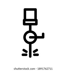 Icono de taladro o logotipo símbolo de signo aislado ilustración vectorial - iconos vectoriales de estilo negro de alta calidad

