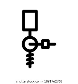 Icono de taladro o logotipo símbolo de signo aislado ilustración vectorial - iconos vectoriales de estilo negro de alta calidad

