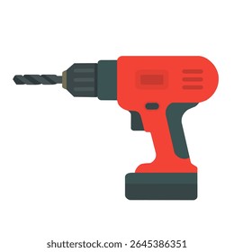 Icono de taladro. signo de taladro de la máquina. diseño de icono de taladro de mano. herramienta y reparación, signo de destornillador, máquina de perforación. máquina de perforación aislada Ilustración vectorial plana.