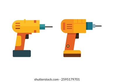 Drill icon. machine drill sign set. hand drill icon design. tool and repair, screwdriver sign,