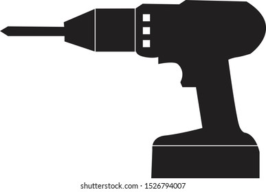 drill icon on white background. flat style. hand drill icon for your web site design, logo, app, UI. Screwdriver symbol. electric drill sign. 