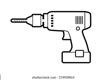 Drill icon on white background 