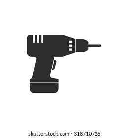 Drill  icon  on white background. Vector illustration.