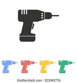 Drill  icon  on white background. Vector illustration.