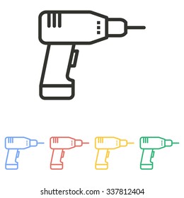 Drill  icon  on white background. Vector illustration.