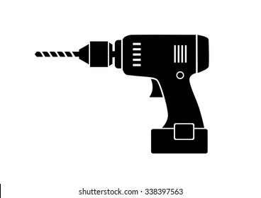 Drill icon on white background 