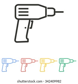 Drill  icon  on white background. Vector illustration.