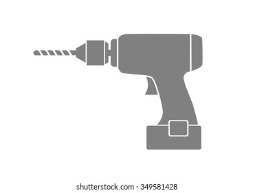 Drill icon on white background 