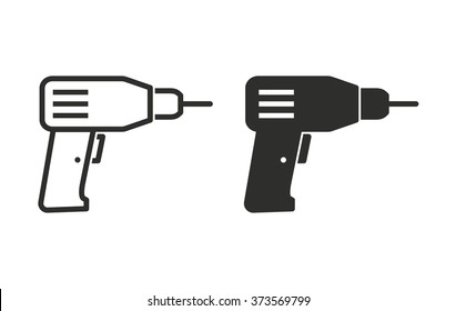 Drill  icon  on white background. Vector illustration.