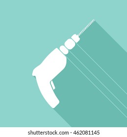 Drill icon on the white background. Construction tool