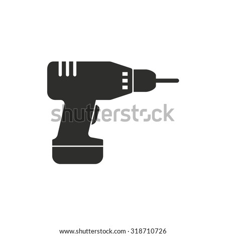 Drill  icon  on white background. Vector illustration.