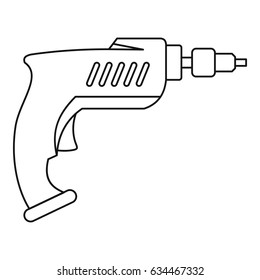 Drill icon in outline style isolated vector illustration