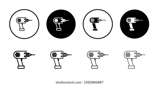 Drill icon Outline thin set pack series