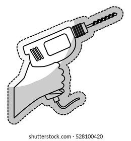 drill icon over white background. repairs tools design. vector illustration