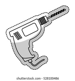 drill icon over white background. repairs tools design. vector illustration