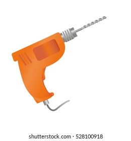 drill icon over white background. repairs tools design. vector illustration