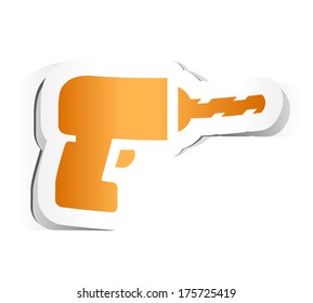 Drill Icon with Paper Design.