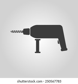 The drill icon. Perforator symbol. Flat Vector illustration