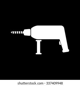 The drill icon. Perforator symbol. Flat Vector illustration