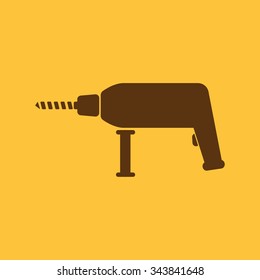 The drill icon. Perforator symbol. Flat Vector illustration