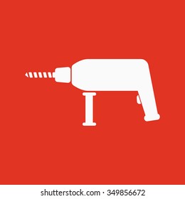 The drill icon. Perforator symbol. Flat Vector illustration