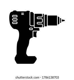 Bohrsymbol. Schraubendreher, Handbohrer auf weißem Hintergrund. Werkzeug zum Bohren von Bohrungen in Materialien. Vektorgrafik
