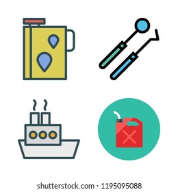 drill icon set. vector set about oil platform, dentist tools and oil icons set.
