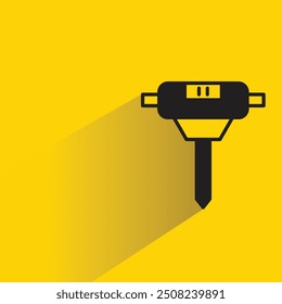 drill icon with shadow on yellow background