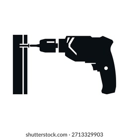Icono de taladro que muestra una herramienta utilizada para perforar agujeros y tornillos de conducción en varios materiales