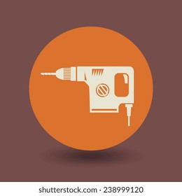 Drill icon or sign, vector illustration