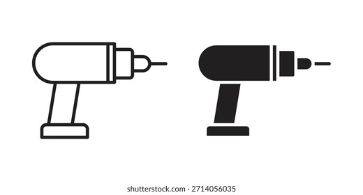 Diseños de Vector de silueta de icono de taladro. Trazos editables