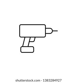 drill icon. Simple thin line, outline vector of Construction tools icons for UI and UX, website or mobile application