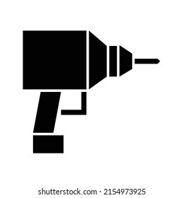 Estilo de icono de taladro glifo sólido negro