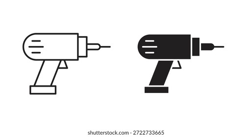 Símbolo de icono de taladro. Vector EPS 10. icono de línea y glifo