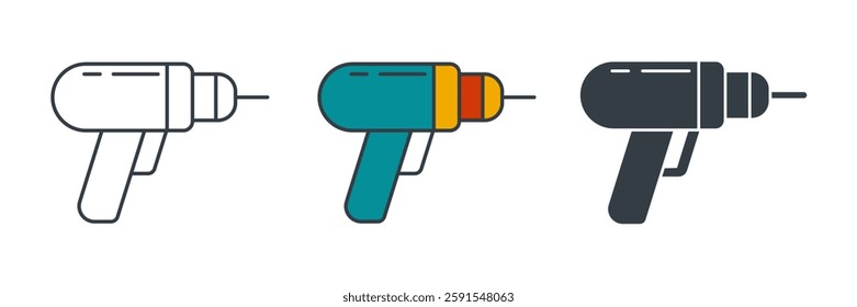 Drill icon symbol vector illustration isolated on white background