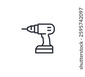 Drill icon symbol vector sign isolated on white background illustration for graphic and web design