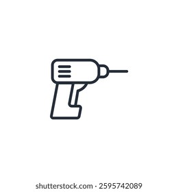 Drill icon symbol vector sign isolated on white background illustration for graphic and web design