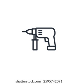 Drill icon symbol vector sign isolated on white background illustration for graphic and web design