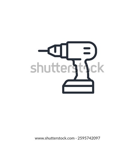 Drill icon symbol vector sign isolated on white background illustration for graphic and web design