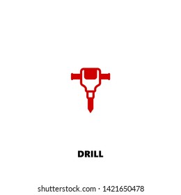 drill icon. drill vector design. sign design. red color