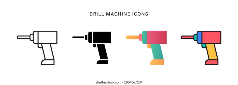 drill icon vector with different style design. isolated on white background