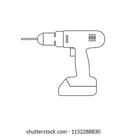 Drill icon. Vector illustration, flat design.