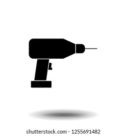 Drill icon vector isolated on white background, logo concept of Drill sign on transparent background, filled black symbol