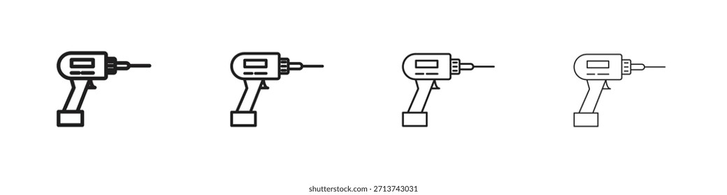 Icono de taladro. Vector de pictogramas aislados.