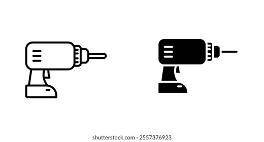 Drill Icon vector. liner and flat style icons set.