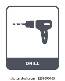 drill icon vector on white background, drill trendy filled icons from Industry collection, drill simple element illustration