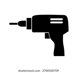 Icono de taladro Vector sobre fondo blanco