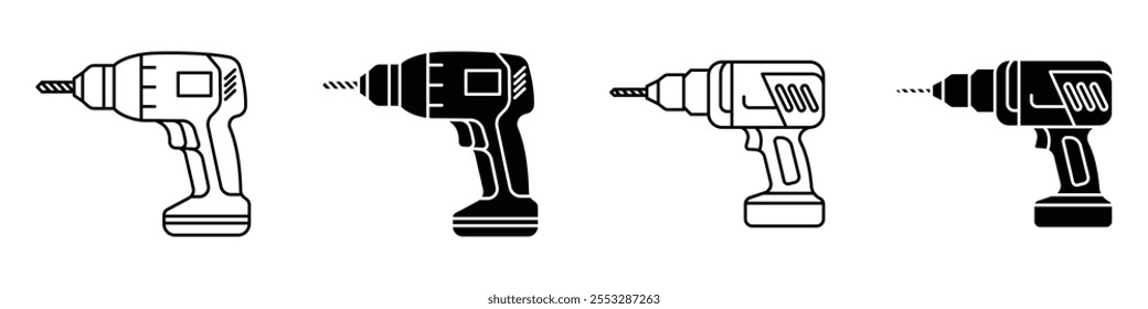 Conjunto de vetores de ícone de drill. EPS10