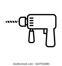 Drill icon vector sign and symbol on trendy design