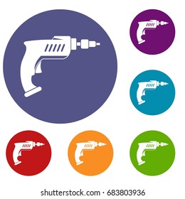 Drill icons set